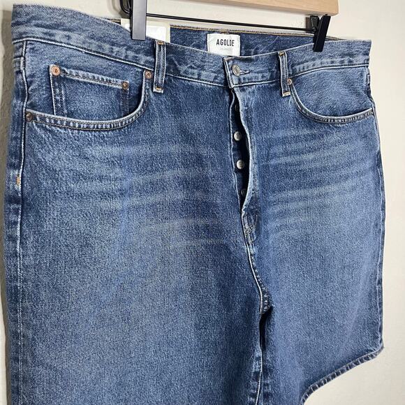 NEW AGOLDE Risha Low-rise Denim Bermuda Shorts in Alter Button Fly - Size 34 - Picture 6 of 9